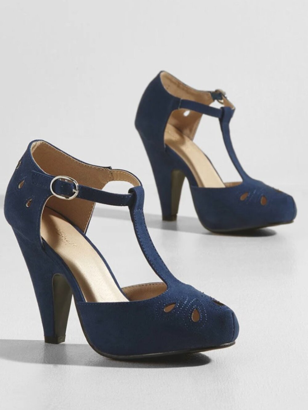 Blue Zest in History T-Strap Heels